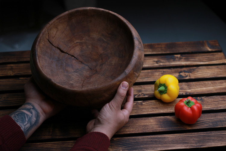 میوه خوری چوبی یک تکه و دستساز