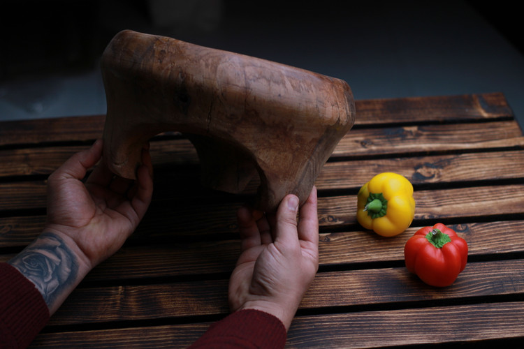 میوه خوری چوبی یک تکه و دستساز