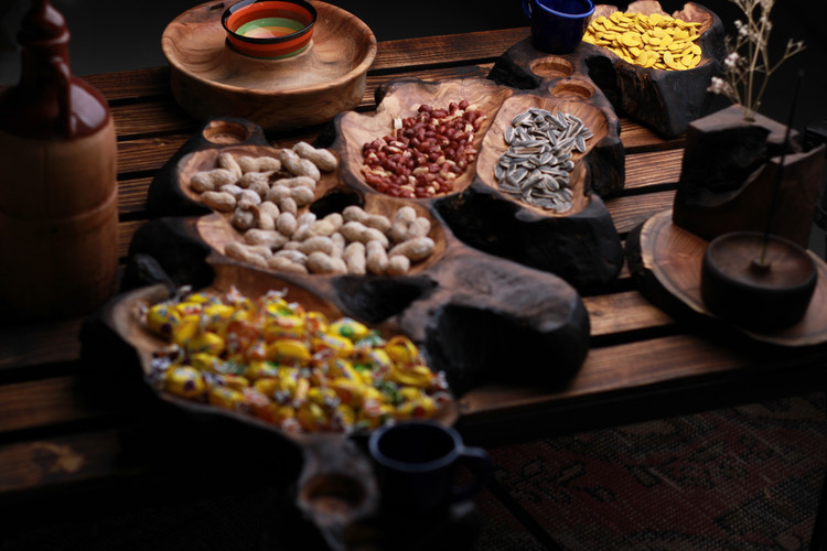 اردو خوری و مزه خوری چوب زیتون کهنسال یک تکه و دستساز
