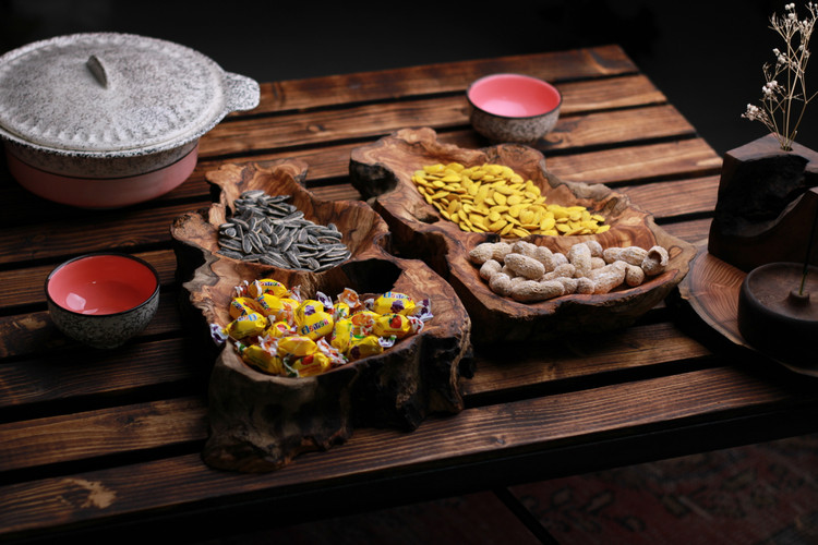 اردو خوری و مزه خوری چوب ریشه زیتون یک تکه و دستساز